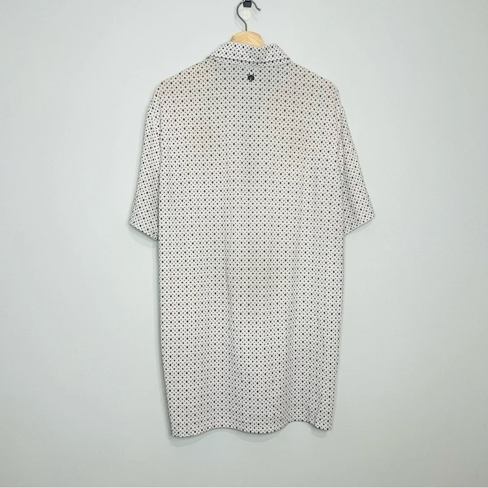 Grayson White Wolf Crossbow Print Performance Polo Large